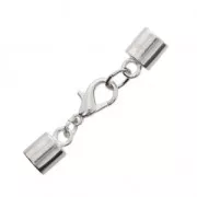 Lace holder clasp for 8 mm cord fine silver plating x1
