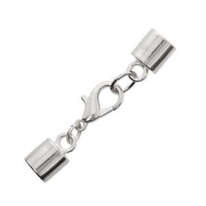 Lace holder clasp for 8 mm cord fine silver plating x1