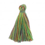 Imitation cotton tassel 27-30 mm Multi Green /Red / Yellow  x1|raw }}