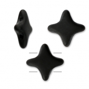Star Beads glass beads by Perles & Co 11x11 mm Jet Mat x30
