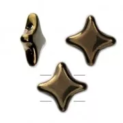 Star Beads glass beads by Perles & Co 11x11 mm Gold Bronze x30