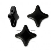 Star Beads glass beads by Perles & Co 11x11 mm Jet x30