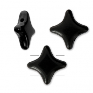 Star Beads glass beads by Perles & Co 11x11 mm Jet x30