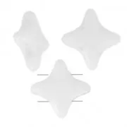 Star Beads glass beads by Perles & Co 11x11 mm Opaque White Ceramic Look x30