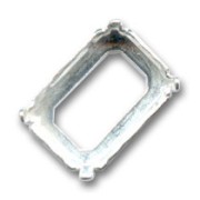 Cabochon setting PureCrystal 4610 rectangle-shaped-shaped 14x10mm Silver-col|raw }}
