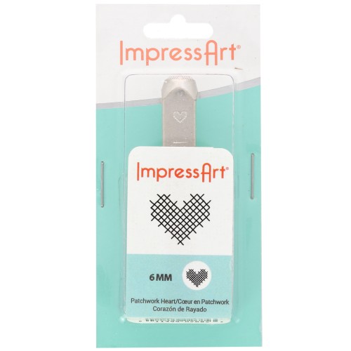 ImpressArt Embossing Punch - 6 mm - Striated Heart x1