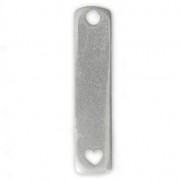 Rectangle openwork heart pendant ImpressArt 37x8.50 mm in pewter x1