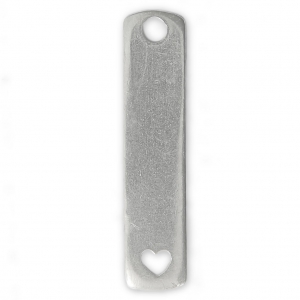 Rectangle openwork heart pendant ImpressArt 37x8.50 mm in pewter x1