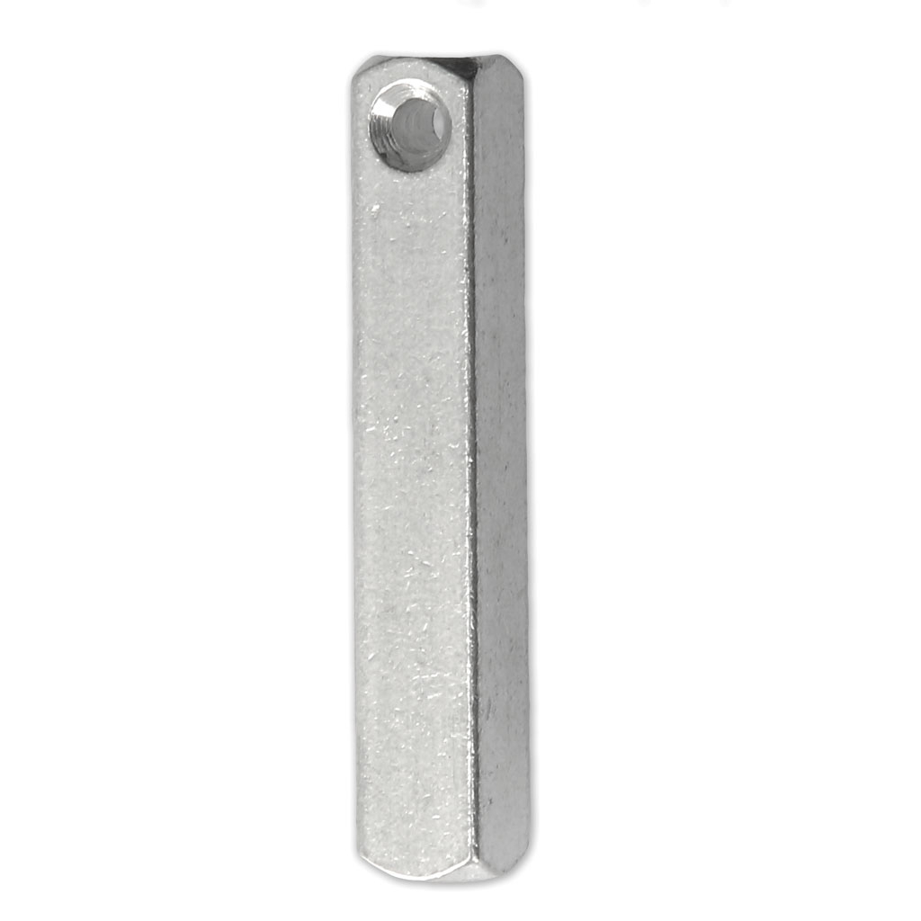 3D rectangle aluminum pendant 38x6 mm Stamping Blank x1