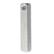 3D rectangle aluminum pendant 38x6 mm Stamping Blank x1