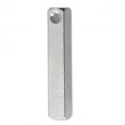 3D rectangle aluminum pendant 38x6 mm Stamping Blank x1