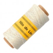 Reel of waxed linen thread 0.7 mm White/Cream nr1 x 100 gr|raw }}