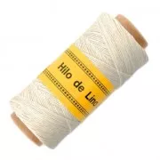 Reel of waxed linen thread 0.7 mm White/Cream nr1 x 100 gr