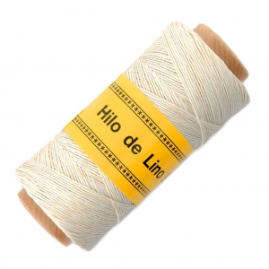 Reel of waxed linen thread 0.7 mm White/Cream nr1 x 100 gr