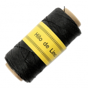 Reel of waxed linen thread 0.7 mm Black nr2 x 100 gr