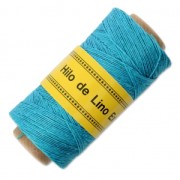 Reel of waxed linen thread 0.7 mm Turquoise nr18 x 100 gr