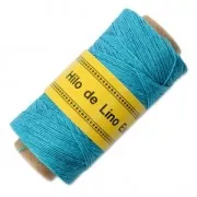 Reel of waxed linen thread 0.7 mm Turquoise nr18 x 100 gr