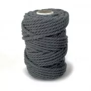 Bobine de cordon en coton pour macramé 5 mm - Gris Foncé x50m