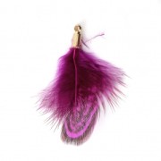 35 mm pheasant feather with a golden terminator - Fuchsia/Black  x1|raw }}