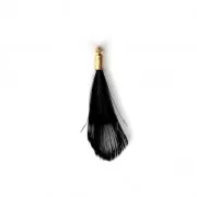 Tie and Dye pheasant feather with a golden terminator 25 mm - Black x1