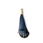 Tie and Dye pheasant feather with a golden terminator 25 mm - Navy Blue/Black x1|raw }}