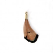 Tie and Dye pheasant feather with a golden terminator 25 mm - Black/Brown x1|raw }}