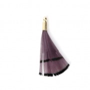 Tie and Dye pheasant feather with a golden terminator 25 mm - Purple/Black x1|raw }}