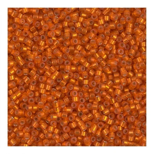 Miyuki Delica 11/0 DB0682 - Dyed Semi Mat Silver Lined Dark Orange x8g