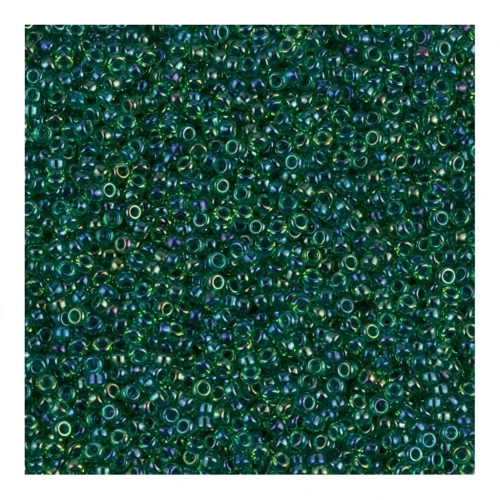 Miyuki Seed beads 15/0 332 - Green AB Dark Blue Lined x8g