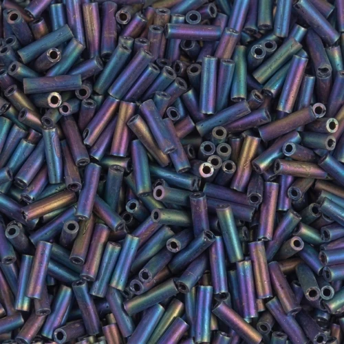 Miyuki Bugles 6mm BGL-401FR - Mat Black AB x10g