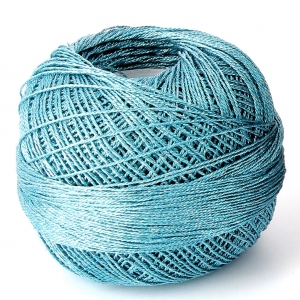 Liz Metallic yarn size 20 Turquoise Blue nr 319 x146m