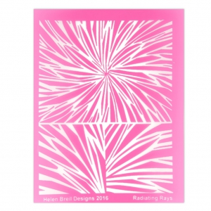 Silk Screen by Helen Breil for polymer clay 95x130 mm - Radiating Rays