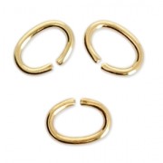 9.5x6.4x1.2mm Oval Open Jump Ringsfine Gold plated x25