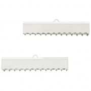 40mm Ribbon crimp ends for DIY jewelry creation - Slver Tone x2