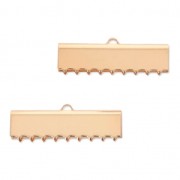 30mm Ribbon crimp ends for DIY jewelry creation - Rose Gold Tone x2|raw }}