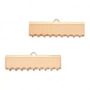 30mm Ribbon crimp ends for DIY jewelry creation - Rose Gold Tone x2