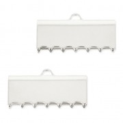 20mm Ribbon crimp ends for DIY jewelry creation - Fine silver plating x2|raw }}