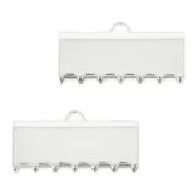 20mm Ribbon crimp ends for DIY jewelry creation - Fine silver plating x2