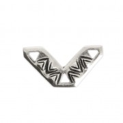 Ethnic spacer 3 holes 10x18.5 mm Antique Silver Tone x1