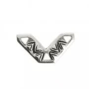 Ethnic spacer 3 holes 10x18.5 mm Antique Silver Tone x1