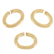 Jumprings open 7.5x5x1.2mm Fine gold plated x50