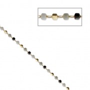 Chain with faceted glass beads 1.7 mm mm Golden/Multi Grey x50cm|raw }}