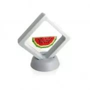 3D presentation frame for Miyuki beadweavings or other 7.5x7.5cm - White x1