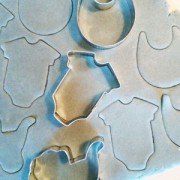 Large metal cookie cutter for modeling 70x59 mm Baby Cloth x1