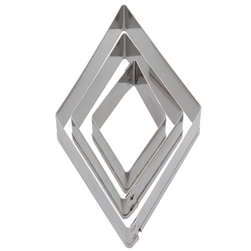Metal cookie cutters for modelling & hobbies 35 to 69 mm Losange x3
