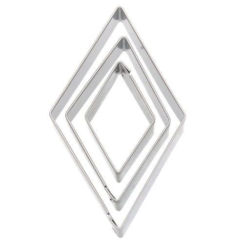 Metal cookie cutters for modelling & hobbies 35 to 69 mm Losange x3