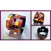 Silk Screen Moiko for bracelet 26.5x8.5 cm - Aztec Triangles Pattern 7.36