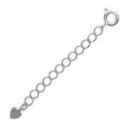 Spring clasp 7 mm with extension chain - fine silver plating x1|raw }}