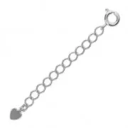 Spring clasp 7 mm with extension chain - fine silver plating x1