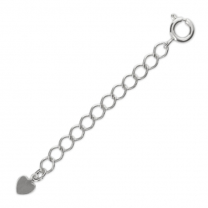 Spring clasp 7 mm with extension chain - fine silver plating x1
